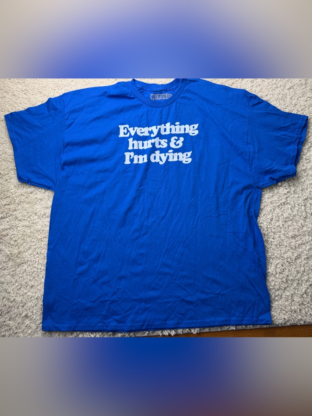 3XL Blue Graphic Tee - Everything Hurts & I'm Dying